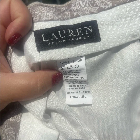 100% Linen! EUC Lauren Ralph Lauren Black Label Men’s Dress Pants 36x29
